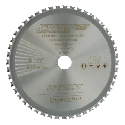 Jepson 72116548I – Disco de Corte para Acero Inoxidable Ø 165 mm (6 1/2″) 48T - SKU 72116548I