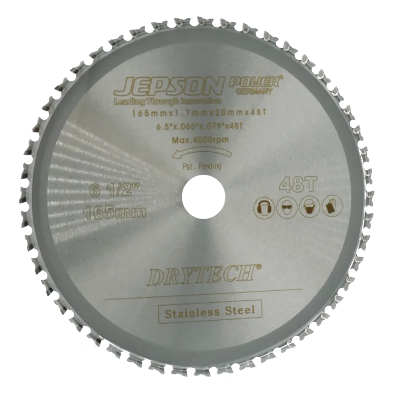 Jepson 72116548I – Disco de Corte para Acero Inoxidable Ø 165 mm (6 1/2″) 48T - SKU 72116548I