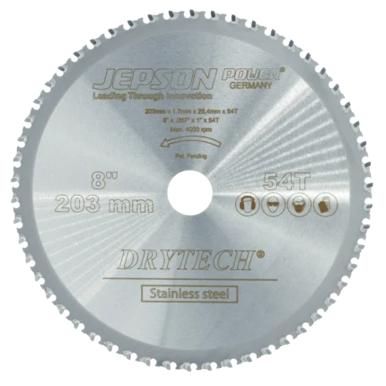 Jepson 72120354I – Disco de Corte para Acero Inoxidable Ø 203 mm (8″) 54T - SKU 72120354I
